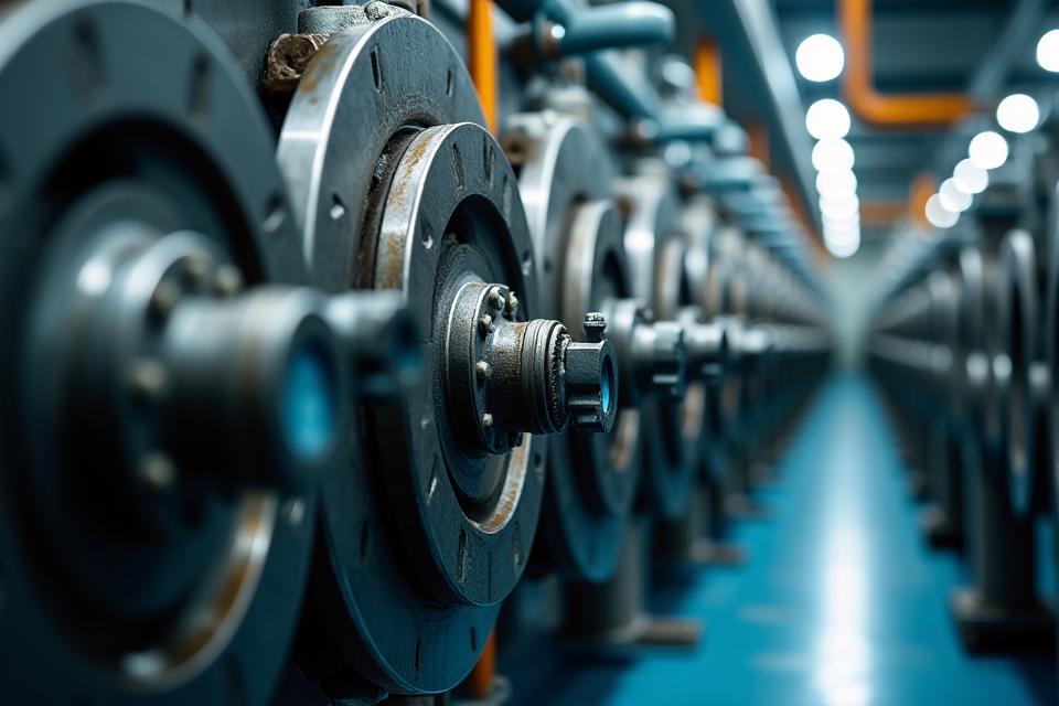 Détail des échangeurs de chaleur géothermiques dans une usine industrielle